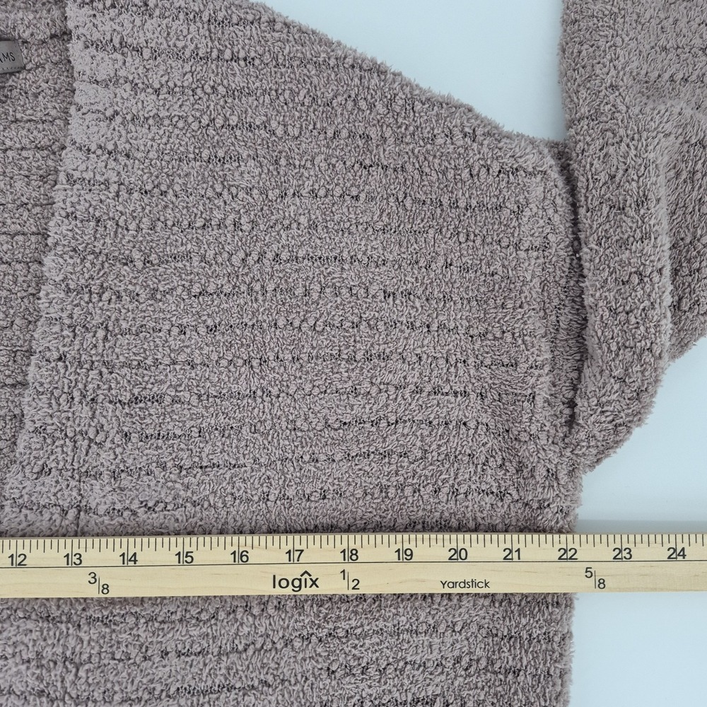 Barefoot Dreams CozyChic Boucle Welt Pocket Cardigan Sweater Taupe Sz S - Picture 9 of 11
